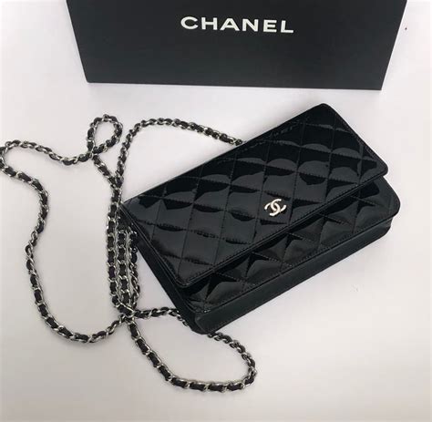 chanel flap patent leather|Chanel patent leather wallet.